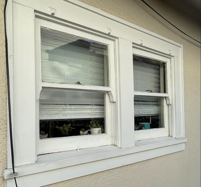Clean window sills and frames after detailing